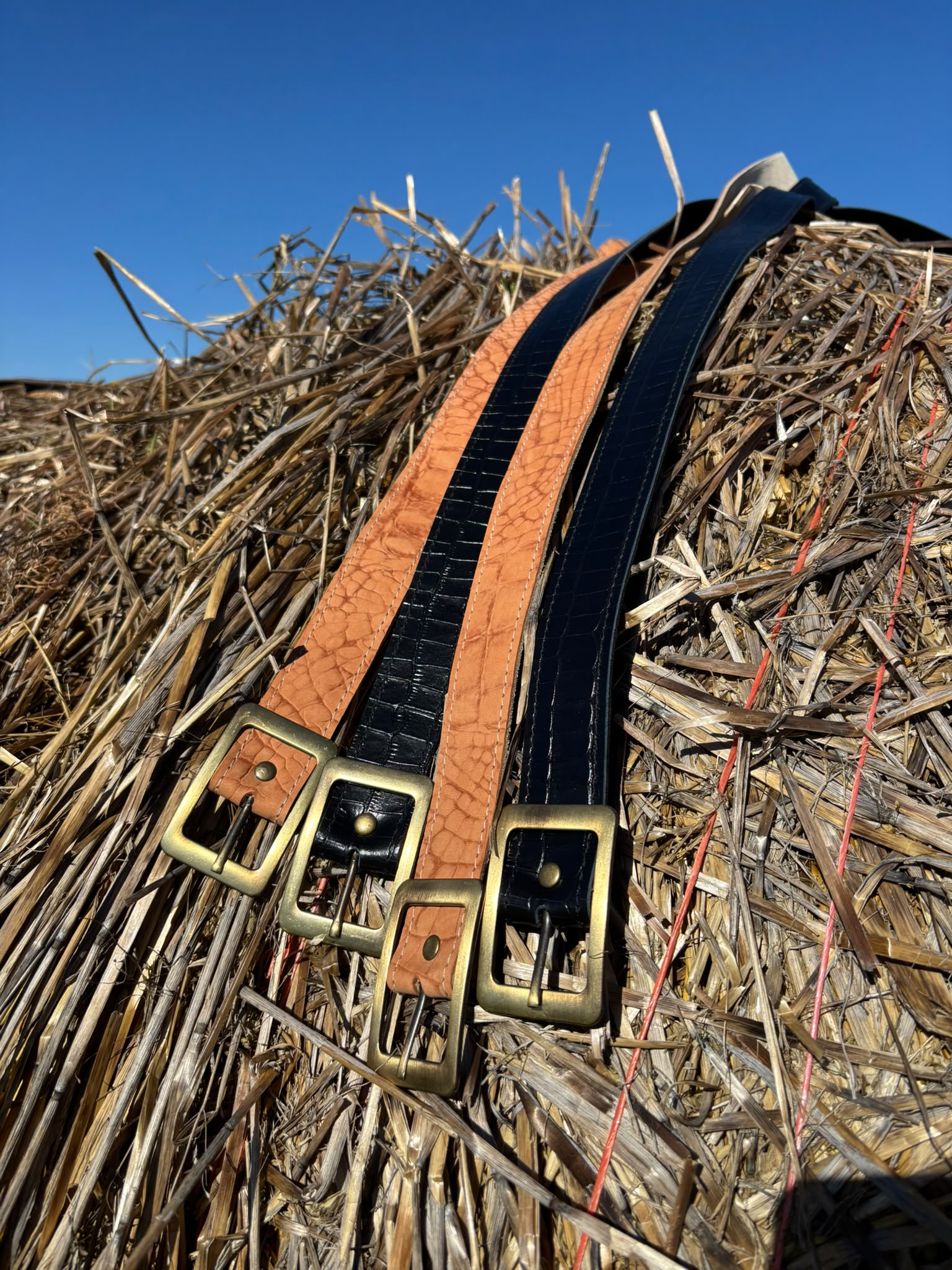 Cinto de Cuero Croco - Hebilla Rectangular